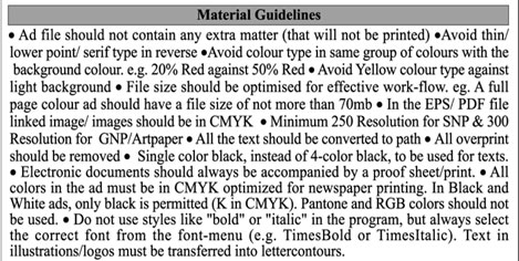 Material Guidelines