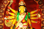 হায়দরাবাদের মিঞাপুরের সাইবারাবাদ বেঙ্গলি<br />অ্যাসোসিয়েশনের প্রতিমা। ছবি: প্রিয়ঙ্কা রায় বন্দ্যোপাধ্যায়।