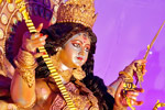 ভবানীপুরের গোলমাঠ সর্বজনীনের মাতৃমূর্তি। ছবি: আনন্দ বন্দ্যোপাধ্যায়।