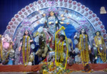 মানিকতলা হাউসিং এস্টেটের দুর্গাপুজো। ছবি: শ্রীরূপ দাস।
